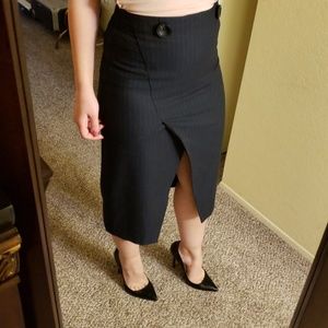 Topshop navy midi skirt